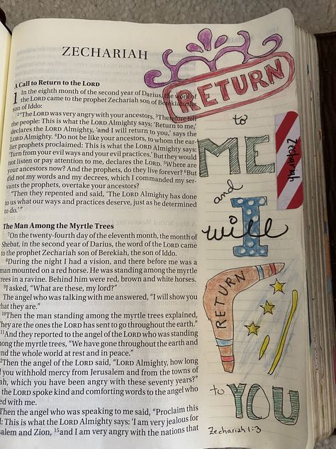 Bible journaling Zechariah :3 Zechariah Bible Study, Journal Bible Quotes, Bible Journal Notebooks, Old Testament Bible, Journal Bible, Journal Notes, Bible Journal Notes, Bible Doodling, Christian Crafts