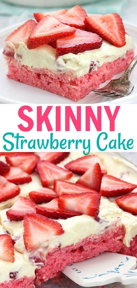 Belle Of The Kitchen, Strawberry Cake Recipe, Weight Watcher Desserts, Valentines Recipes Desserts, Healthier Treats, Keto Easy, Strawberry Cake Mix, Strawberry Cake Recipes, Low Carb Cheesecake