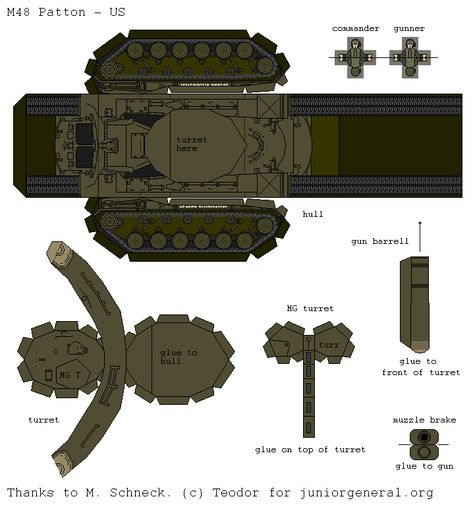 US M-48 Patton Tank (3-D Fold Up) | Paper Miniature Paper Tanks Template, Tank Papercraft, Ww1 Tanks, Paper Tanks, Patton Tank, Templat Kotak, Car Papercraft, Paper Model Car, Free Paper Models