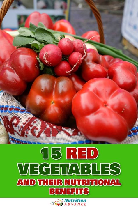 A guide to 15 red vegetables and their nutritional benefits. Do red vegetables provide any unique benefits? Or do they contain any unique nutrients? This guide examines the nutritional properties of numerous red vegetable choices. What do they offer? Red Veggies, Red Fruits And Vegetables, Red Kuri Squash, Red Spinach, Yellow Vegetables, Red Carrot, Red Vegetables, Nutrition Articles, Red Chili Peppers