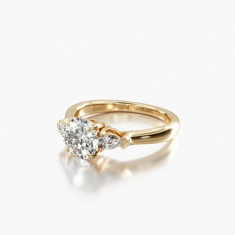 Review Completed Jewel Trellis Engagement Ring, Three Stone Engagement Rings Round, Three Diamond Engagement Ring, Round Brilliant Cut Engagement Ring, Gold Band Engagement Rings, Pear Shaped Engagement Ring, Trilogy Engagement Ring, Pear Cut Engagement Rings, Oval Cut Engagement Ring