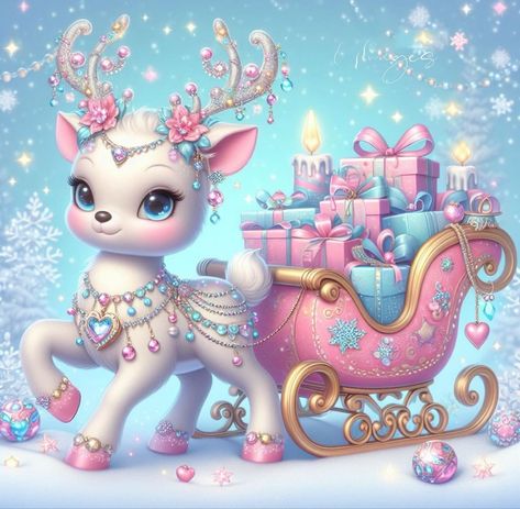 Putri Aurora, Magical Animals, Festive Party Decorations, Deer Gifts, Whatsapp Wallpaper Cute, Christmas Wallpapers, Sweet Christmas, Mosaic Diy, Christmas Scenes