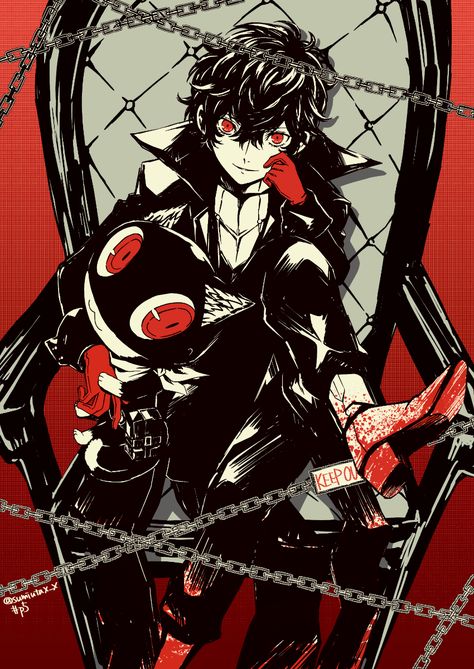 Artist: Pixiv Id 3767451 | Shin Megami Tensei: Persona 5 | Joker | Kurusu Akira | Morgana Person 5 Joker, Kurusu Akira, Joker Wallpaper, Persona Five, Persona 5 Anime, Ren Amamiya, Persona 5 Joker, Shin Megami Tensei Persona, Akira Kurusu