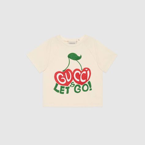 Gucci Cherry, Cherry Logo, T Shirts For Girls, Gucci Baby, Fancy Print, Gucci T Shirt, Baby Ready, Girls T Shirts, Baby Fits