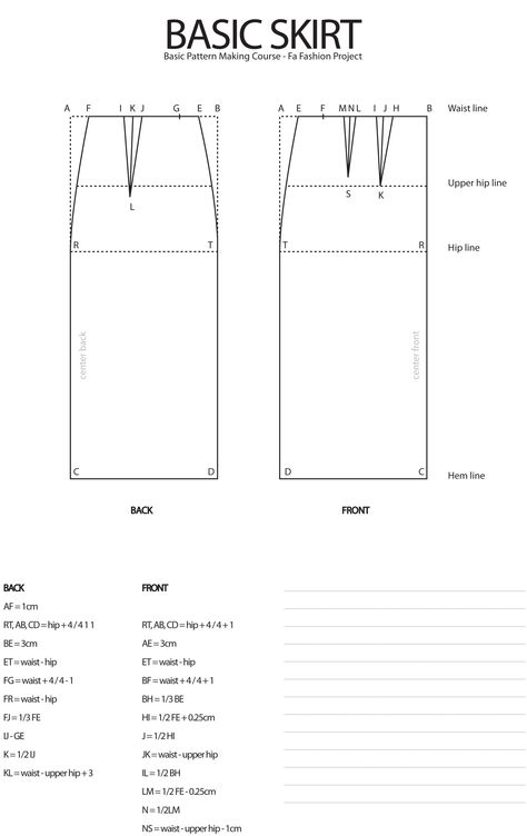 http://www.facebook.com/FaFashionProject Sewing Photography, Basic Skirt, Hip Hip, Fashion Project, Block Pattern, Sewing Basics, Outfit Goals, Pattern Blocks, Autocad