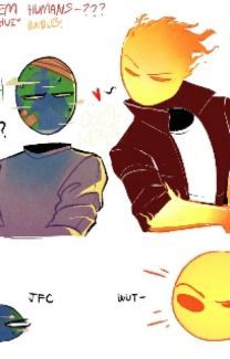 COUNTRYHUMANS GALLERY II - Russia & Philippines Special - Page 2 - Wattpad Pac E Mike, Space Anime, Planet Comics, Planet Drawing, Sun And Earth, Country Memes, Seni Dan Kraf, Planets Art, Anime Version