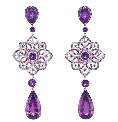 Chopard earrings from Red Carpet collection purple amethyst #chopard #earrings… Chopard Earrings, Chopard Jewelry, Purple Jewelry, Amethyst Jewelry, Bling Rings, Purple Fashion, Gorgeous Jewelry, Stunning Jewellery, Cannes Film Festival