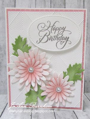 Crafty Nana's Blog: Happy Birthday with Sparkle Ladies Birthday Cards, Cheerful Daisy, Card Making Flowers, Cheerful Daisies, Birthday Women, Gerber Daisy, Square Cards, Flower Birthday Cards, Daisy Cards