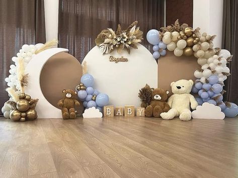 Baby Shower Stage Decorations, Teddy Bear Party Ideas, Teddy Theme, First Birthday Decorations Boy, Birthday Party Rentals, Pink Birthday Decorations, Baby Birthday Party Theme, Bear Baby Shower Theme, Happy Birthday Decor