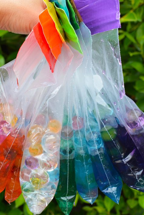 Sensory Water Bead Bags for Babies and Toddlers Sensory Water, Meri Cherry, Sensory Bags, Rainbow Water, Toddler Classroom, Toddler Sensory, Sensory Bottles, Kids Sensory, Water Beads