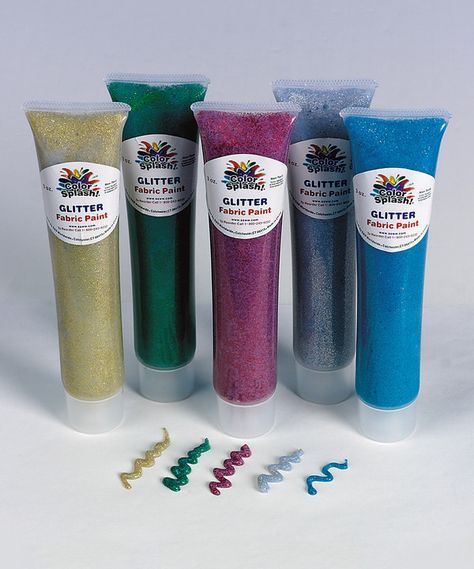 Look at this Glitter Fabric Paint Set on #zulily today! Glitter Fabric Paint, Costumes Diy, Fabric Glitter, Fun Arts And Crafts, Glitter Art, Paint Paint, Glitter Paint, Paint Splash, Glitter Fabric