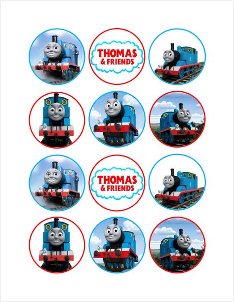 Train Cupcake Toppers, Thomas And Friends Cake, Thomas Train Birthday, Paper Ornaments Diy, Train Cupcakes, Train Theme Birthday Party, Thomas The Train Birthday Party, Friends Birthday Cake, Baby Books Diy