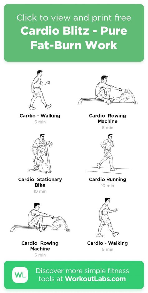 Free workout: Cardio Blitz - Pure Fat-Burn Work – 41-min cardio, legs exercise routine. Try it now or download as a printable PDF! Browse more training plans and create your own exercise programs with #WorkoutLabsFit · #CardioWorkout #LegsWorkout Cardio Workouts At The Gym, Cardio Machine Workout, Illustration Guide, Walking Cardio, Legs Exercise, Workouts Women, Workout Labs, Workout Gym Routine, Exercise Plans