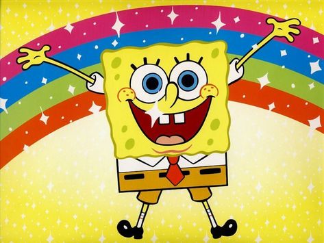 SpongeBob is happy to have found his rainbow. Look at all those bright colours! Spongebob Games, Spongebob Quotes, Pineapple Under The Sea, Spongebob Wallpaper, Youtube Kids, Kids Shows, Spongebob Squarepants, Cool Cartoons, Best Day Ever