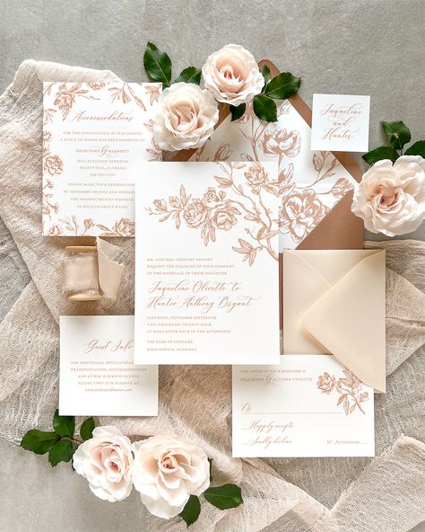 Champagne Invitations Wedding, Terracotta Invitations Wedding, Floral Wedding Invites, Romantic Invitations, Butterfly Wedding Dress, Cartagena Wedding, Boho Wedding Invitations, Wedding Concept, Modern Wedding Stationery