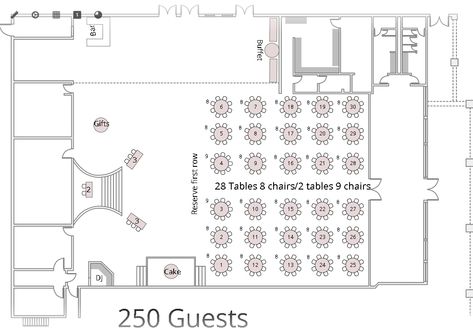 Our ballroom setup for 250 guests Marriage Hall Plan Layout, Leaf Decor Wedding, Event Space Design, Simple Floor Plans, Event Layout, Function Hall, Hall Flooring, Hotel Ballroom, Party Hall