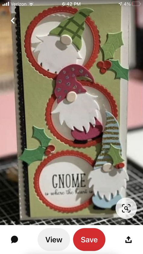 Pin by Dana Clarke on Cards Ideas | Homemade holiday cards, Christmas card design, Anna griffin christmas cards Gnomes Cards Ideas, Gnome Cards Handmade, Gnome Christmas Cards, Scrapbooking Original, Kindest Gnomes, Gnome Cards, Anna Griffin Christmas Cards, Homemade Holiday Cards, Homemade Christmas Cards