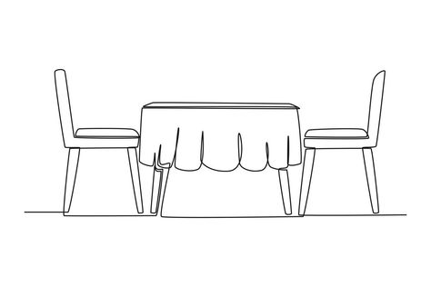 Dining Table In The Kitchen, Dining Room Drawing, Table In The Kitchen, Table Sketch, Table Setting Design, Table Drawing, Dining Room Simple, Table Template, Room Concept