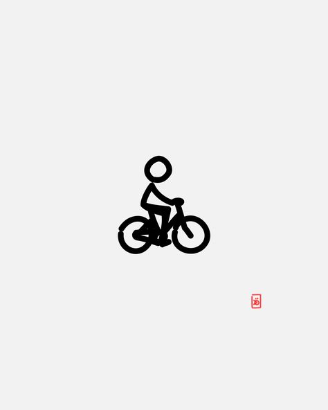 Stick Men Tattoo, Stick Man Aesthetic, Stickman Tattoo, Bike Doodle, Logo Velo, Small Easy Drawings, Cute Small Drawings, Bike Tattoos, Simple Drawings