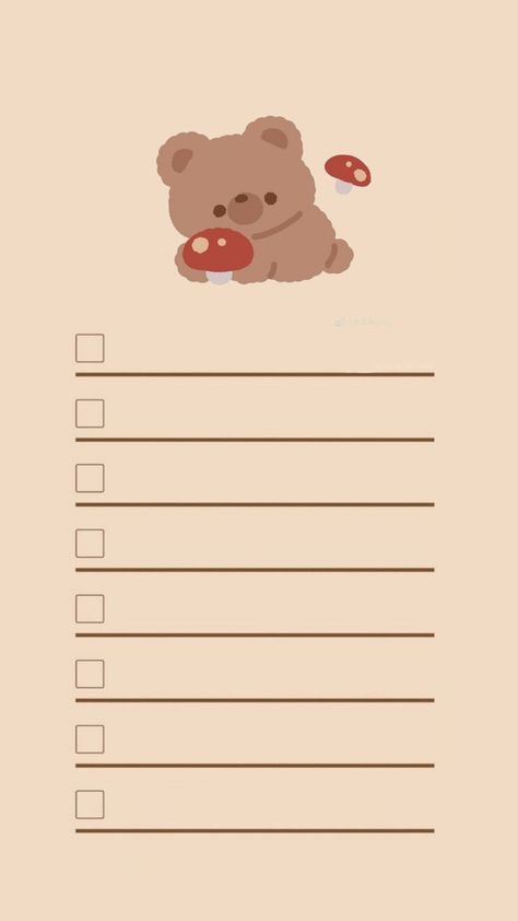 Bear Notes Template, To Do List Memo Pad, Note Pad Design Aesthetic, Sanrio Notepad Printable, Note Pads Printable, Cute List Template, Aesthetic List Template, Cute Notepad Printables, Korean Memo Pad Printable