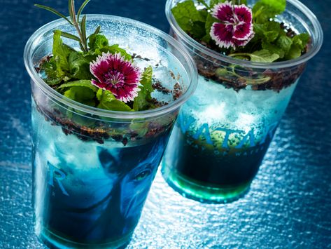 Avatar Cocktails, Avatar Pandora Food Ideas, Avatar The Way Of Water Food, Avatar Pandora Themed Food, Avatar Desserts, Avatar Movie Night, Avatar Food Ideas, Avatar The Way Of Water Party, Pandora Avatar Birthday Party Ideas