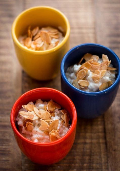 Riz au lait (French rice pudding) French Rice, Rice Pudding Recipes, French Foods, David Lebovitz, Rice Pudding Recipe, Baking Lessons, Candied Almonds, Sweet Corner, Corn Cakes