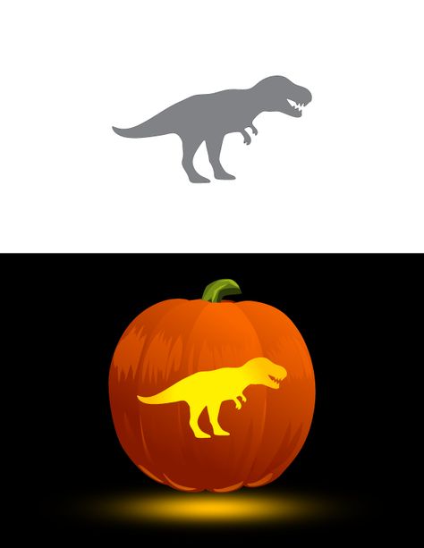 Trex Pumpkin Carving Pattern, T Rex Pumpkin Carving Pattern, Pumpkin Carving Ideas Dinosaur, Dinosaur Pumpkin Carving Stencil, Dinosaur Pumpkin Carving, Dino Pumpkin, Free Pumpkin Stencils, Dinosaur Carving, Dinosaur Pumpkin