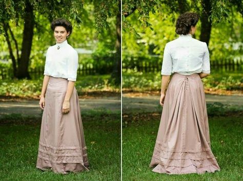 Edwardian Walking Skirt, Outfit Long Skirt, Edwardian Skirt, Walking Skirt, Edwardian Dress, 20th Century Fashion, Period Outfit, Century Clothing, Victorian Clothing