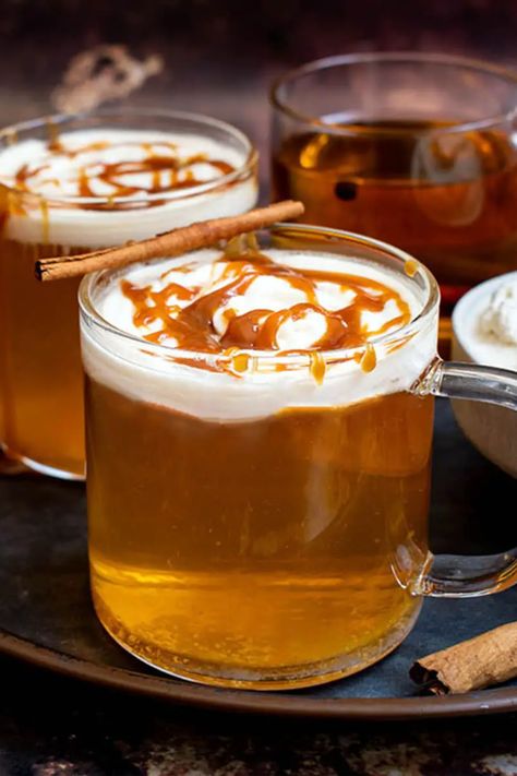 Hot Apple Cider Aesthetic, Fall Tea Time, Apple Cider Photography, Apple Cider Aesthetic, Cider Aesthetic, 2024 Icon, Autumn Drinks, Maple Whipped Cream, Caramel Apple Cider