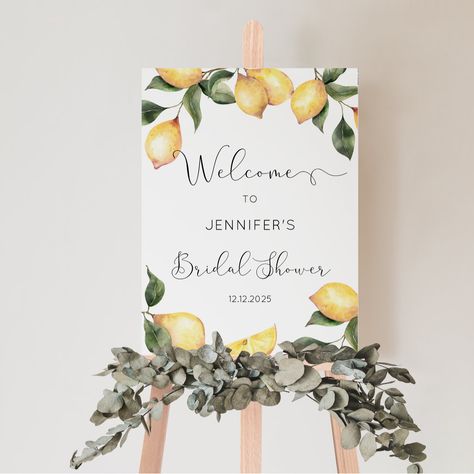 Citrus Wedding, Shower Foam, Main Squeeze, Bridal Shower Welcome Sign, Shower Welcome Sign, Baby Shower Welcome Sign, Baby Shower Signs, Sign Templates, Foam Board