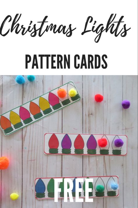 Christmas Light Patterns- Preschool Christmas Pack Christmas Learning Activities, Christmas Lesson Plan, Christmas Activities For Toddlers, Christmas Learning, Preschool Christmas Activities, Christmas Lesson, Christmas Centers, Preschool Christmas Crafts, Christmas Kindergarten