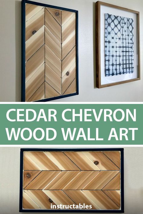 This DIY chevron wood wall art adds style to any room and you can use your favorite paint colors to create a custom design! #woodworking #workshop #woodshop #scrap #home #decor #mosaic #art Chevron Wood Wall Art, Woodworking Signs, Woodworking For Mere Mortals, Woodworking Apron, Woodworking Square, Woodworking Shows, Wood Wall Art Diy, Woodworking Logo, Woodworking Joints