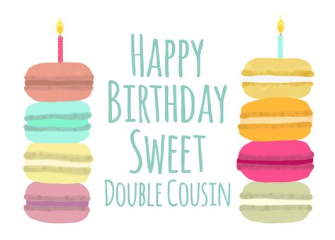 Macarons with Candles Happy Birthday Double Cousin card #Ad , #AFFILIATE, #Happy, #Candles, #Macarons Happy Birthday Triplets, Happy Birthday Step Daughter, Happy Birthday Colleague, Happy Birthday Coach, Decorated Candles, Happy Birthday Uncle, Happy Birthday Nephew, Happy Birthday Niece, Happy Birthday Mother