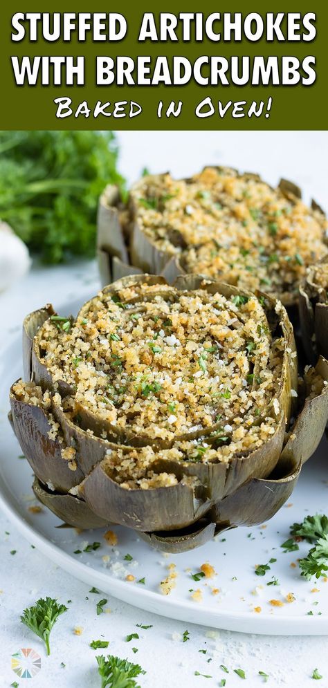 Sicilian Stuffed Artichokes, Baked Artichoke Recipes, Artichoke Recipes Baked, Baked Artichokes, Italian Stuffed Artichokes, Stuffed Artichokes, Spinach Quiche Recipes, Vegetarian Appetizer, Baked Artichoke