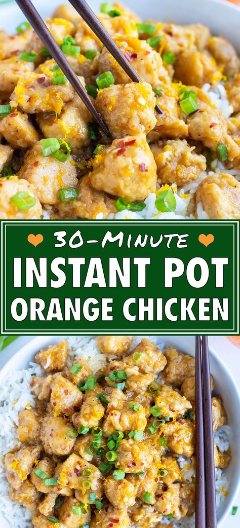 Instant Pot Orange Chicken, Dinner Asian, Orange Chicken Recipe, Whole30 Recipes, Glutenfree Dairyfree, Paleo Chicken, Chicken Bites, Instant Pot Dinner Recipes, Orange Chicken