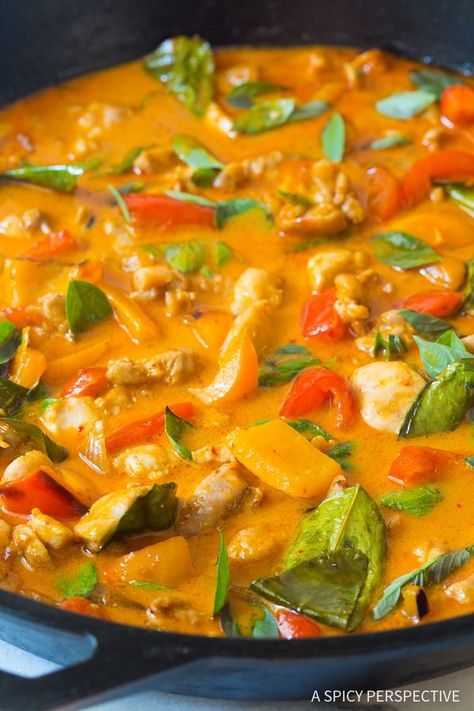 The Best Thai Panang Chicken Curry Recipe Panang Chicken, Chicken Panang, Thai Panang Curry, Panang Curry Recipe, Panang Curry Paste, Milk Fish, Kari Ayam, Red Curry Chicken, Panang Curry