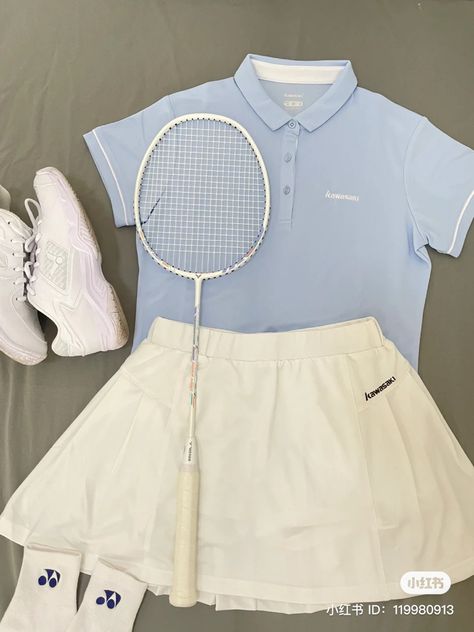 Badminton Outfit Women, Mode Tennis, Tennis Uniforms, Tennis Lifestyle, Tennis Outfit Aesthetic, Women's Badminton, Tennis Outfits, Sports Outfit, Tennis Outfit Women