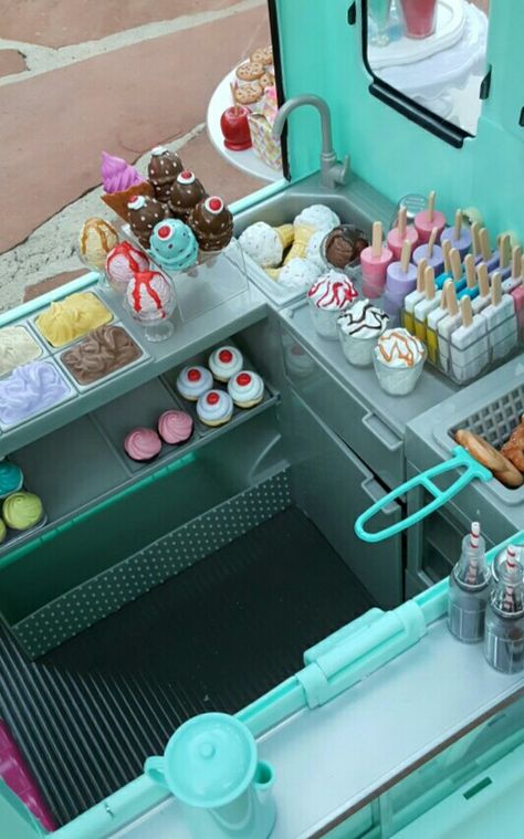 Toy Ice Cream Truck, Our Generation Ice Cream Truck, Dessert Truck, Ice Cream Toy, Disney Princess Toys, Accessoires Barbie, Dramatic Play Preschool, Mini Toys