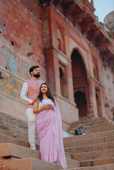 Streets of Varanasi #street #varanasi #kashi #banarasi #saree #linensarees Pre Wedding Poses Outdoor Saree, Pre Wedding Varanasi, Varanasi Pre Wedding Shoot, Varanasi Couple, Couple Saree Photoshoot, Pre Wedding Saree Photoshoot, Varanasi Photoshoot, Pre Wedding Shoot In Saree, Saree Pre Wedding Photoshoot