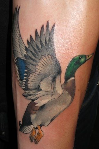 duck tattoos Duck Tattoo Ideas, Duck Hunting Tattoos, Duck Tattoos, Hunting Tattoos, Duck Art, Back Of Shoulder Tattoo, Bad Tattoos, Inked Magazine, Aesthetic Tattoo