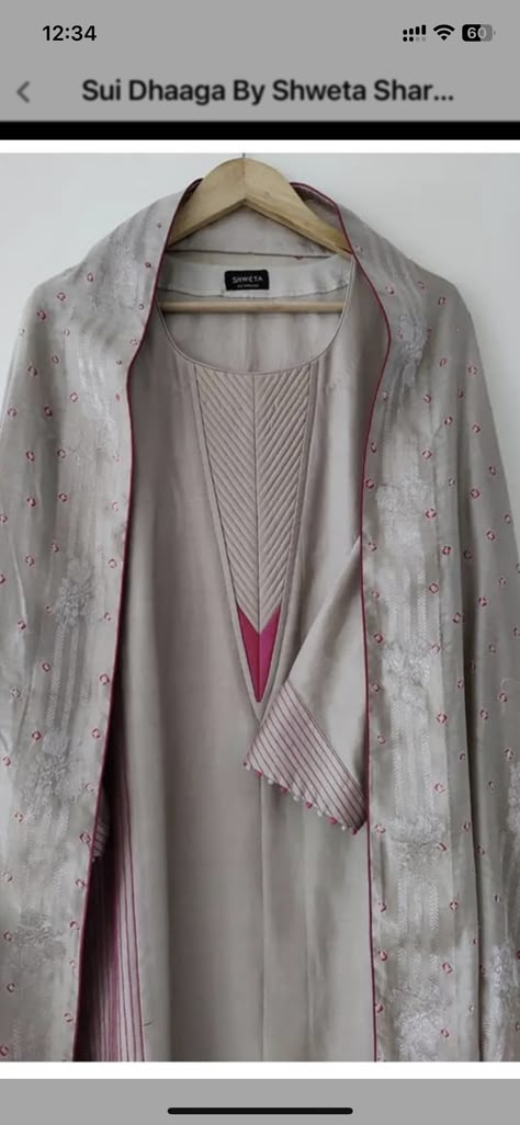 Raw Silk Kurta Designs Women, Plane Clothes, Plain Suits, Kurta Pattern, Tailor Design, Earth Clothes, Silk Kurti Designs, Embroidery Scarf, Kurta Patterns