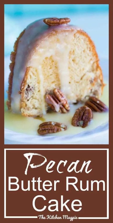 Butter Rum Cake, Rum Cake Recipe Easy, Pecan Recipe, Pecan Butter, Rum Cake Recipe, Butter Rum, Butter Pecan Cake, Boozy Desserts, Pecan Cake