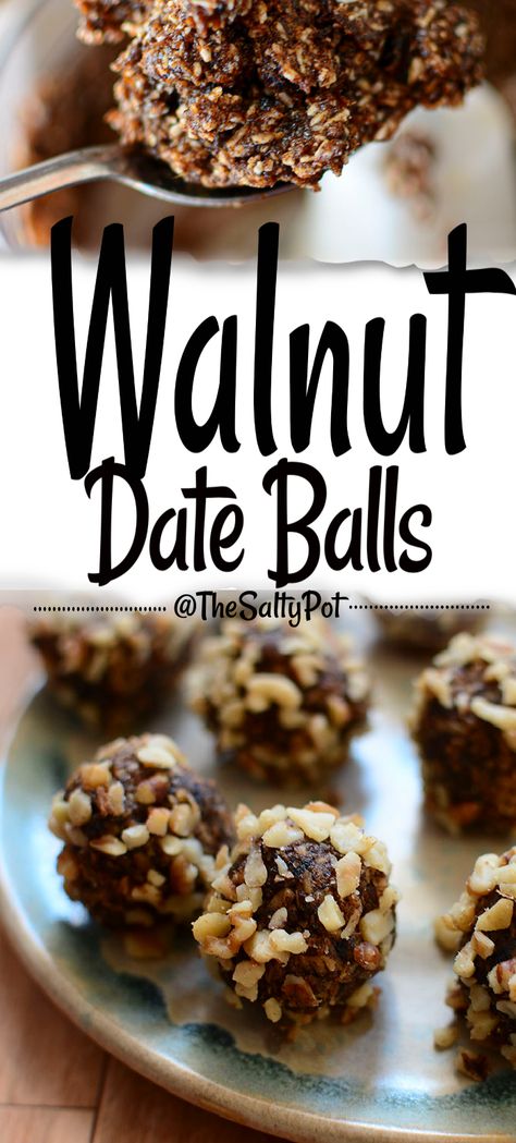 Date Balls Healthy, Dorm Snacks, Energy Balls Healthy, Date Balls, Healthy Food Menu, Energy Ball Recipe, Food Advice, Healthy Food Guide, Walnut Recipes