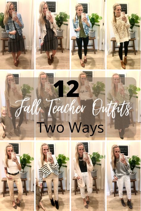 12 Fall Outfit Ideas For Teachers! - Fall Outfits 2023 Teacher, Teacher Outfits With Boots, Teacher Outfits High School Fall, Rainy Teacher Outfit, Cute Fall Teacher Outfits, Cold Weather Teacher Outfits, Teacher Fall Outfits Elementary, Teacher Outfits Cold Weather, Teacher Winter Outfits Elementary