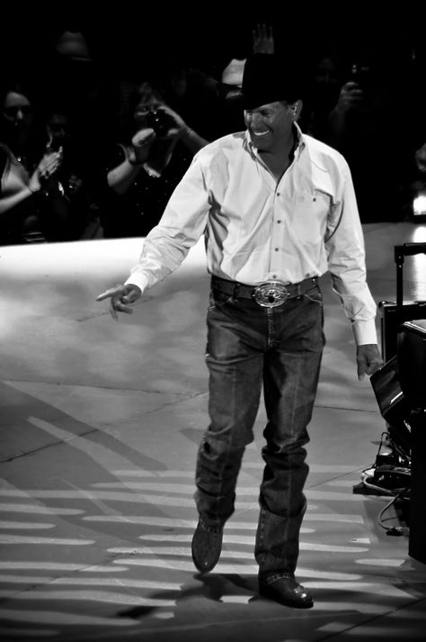 Black and white Cowboy Attire, George Straight, King George Strait, Martina Mcbride, Handsome Cowboys, Older Man, Boots Cowboy, George Strait, Country Music Singers