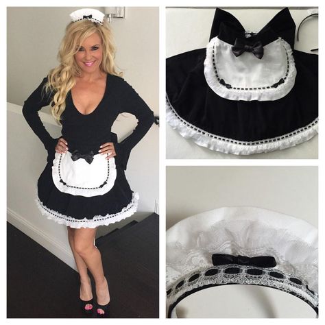 Bridget Marquardt & her French Maid apron & headpiece French Maid Apron, Bridget Marquardt, Maid Apron, Maid Cafe, Maid Uniform, French Maid, Sewing Aprons, Maid Outfit, Cafe Menu