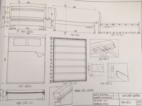 Bed Working Drawing, Furniture Details Drawing, Architectural Scale, Section Drawing, Furniture Design Sketches, Luxury Bedroom Furniture, Scale Drawing, Joinery Details, House Floor Design