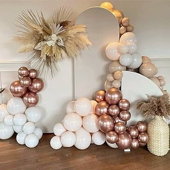 Blush Brown Balloon Garland Nude Rose Gold Double Stuffed Matte Apricot Balloon Arch kit for Wedding Bachelorette Birthday Anniversary Christmas and New Year Party Decoration…, Balloons - Amazon Canada Brown Balloon Garland, Flower Party Themes, Blush Balloons, Balloon Wreath, Balloon Arch Kit, New Year's Party Decorations, Retirement Celebration, Bachelorette Decorations, Arch Kit