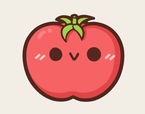 Kawaii tomato Cute Tomato Cartoon, Kawaii Tomato, Tomato Cartoon, Tomato Drawing, Cute Tomato, How To Draw Chibi, Draw Chibi, Code Secret, Cartoon Expression