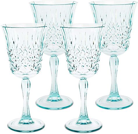 AmazonSmile | BELLAFORTE - Shatterproof Tritan Wine Glass Teal, 10oz, Set of 4, Myrtle Beach Tritan Dishwasher safe Plastic wine glasses, Glassware for indoor and Outdoor Use, BPA free: Wine Glasses Fun Wine Glasses, Plastic Wine Glasses, Plastic Glasses, Bar Glasses, Wine Glass Set, Beach Design, Wine Goblets, Stemless Wine Glasses, Champagne Glasses